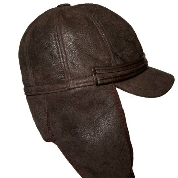 Lukkizara's Real Shearling Sheepskin Leather Trapper Hat | Aviator Hat - Picture 5 of 8